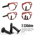 3 removable silicone double sided strapon dildo